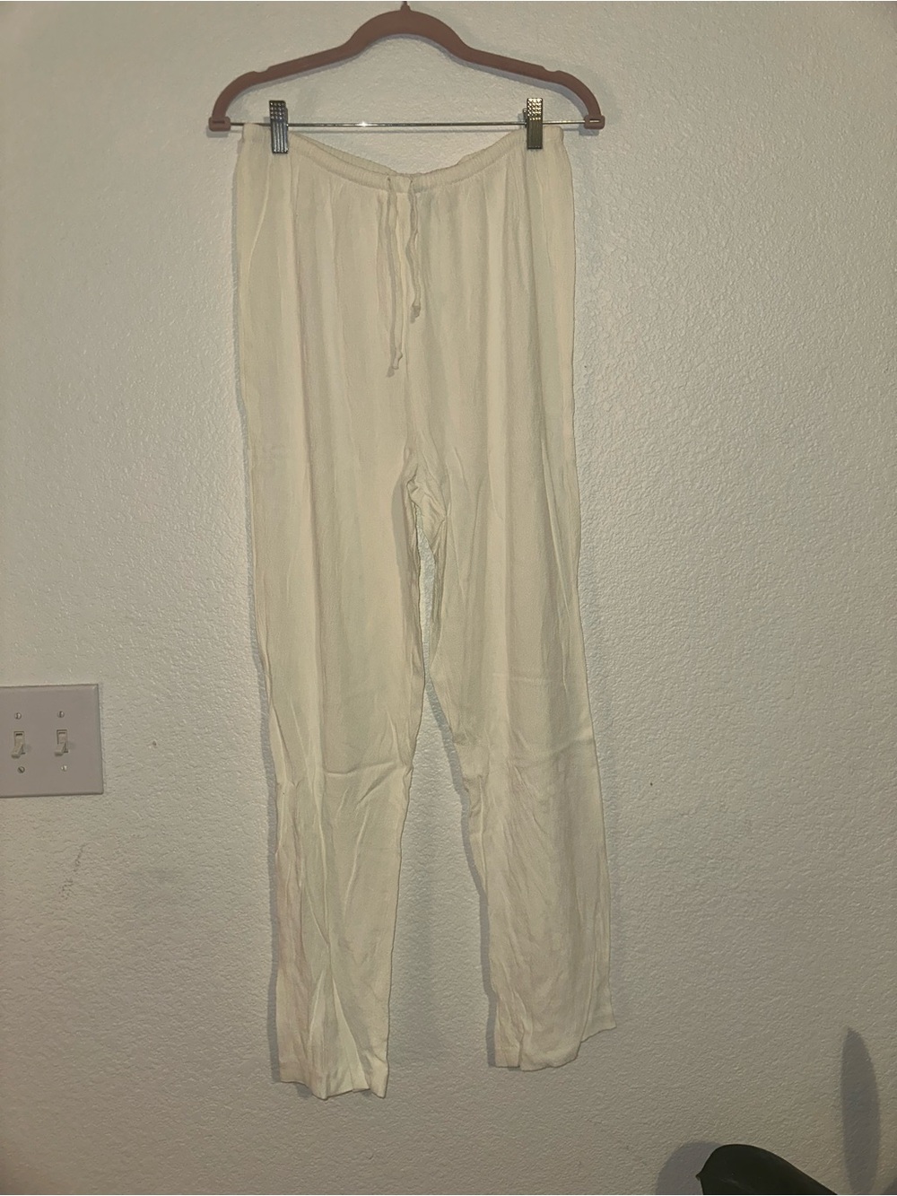 Vintage Clio Cream Lightweight Drawstring Jogger Pants
